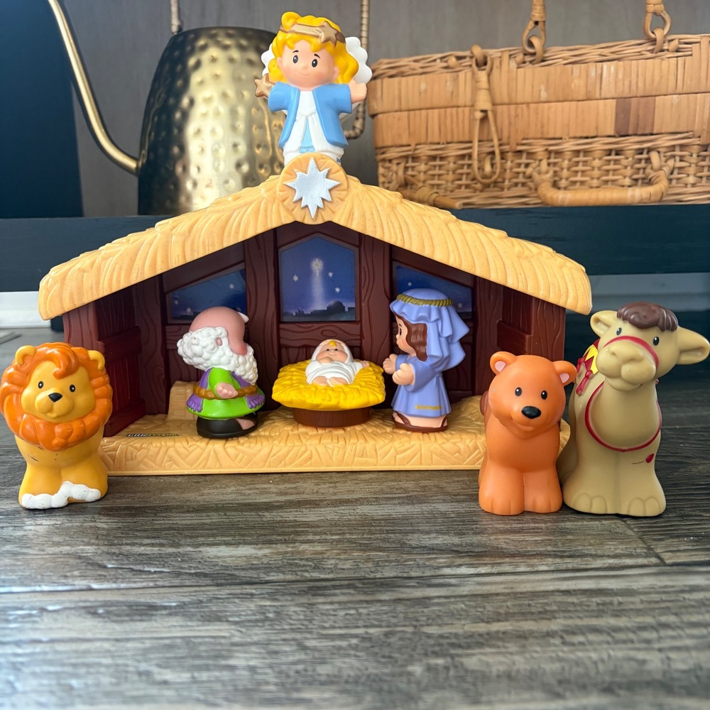 Fisher Price Little People Nativity Set Christmas Manger 2002 Mattel Vintage